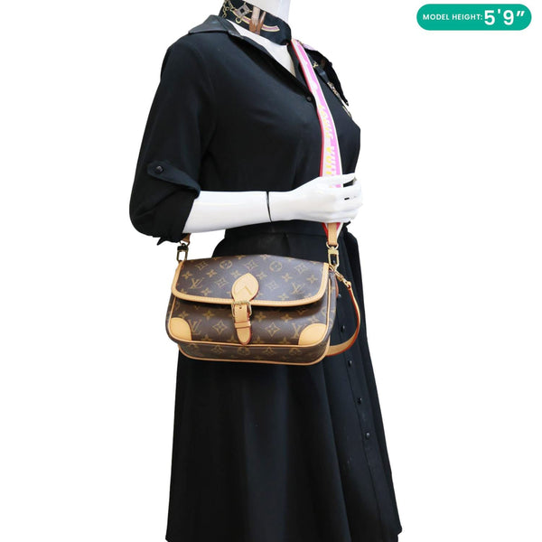 LOUIS VUITTON Diane Monogram Canvas Shoulder Bag Brown