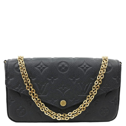 LOUIS VUITTON Felicie Pochette Monogram Empreinte Crossbody Bag Black