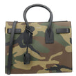 YVES SAINT LAURENT Sac de Jour Small Camouflage Calfskin Leather Tote Bag Kaki