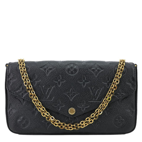 LOUIS VUITTON Felicie Pochette Monogram Empreinte Crossbody Bag Black