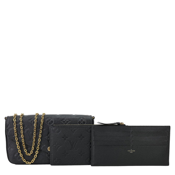 LOUIS VUITTON Felicie Pochette Monogram Empreinte Crossbody Bag Black