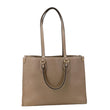 LOUIS VUITTON Onthego MM Giant Monogram Empreinte Leather Tote Bag Beige