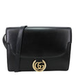 GUCCI Torchon GG Ring Medium Leather Shoulder Bag Black 589471