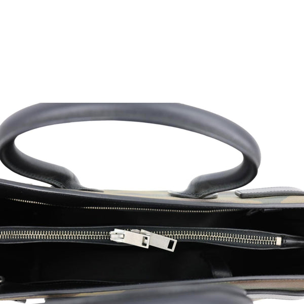 YVES SAINT LAURENT Sac de Jour Small Camouflage Calfskin Leather Tote Bag Kaki