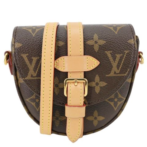 LOUIS VUITTON Micro Chantilly Monogram Canvas Shoulder Bag Brown
