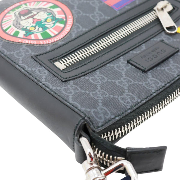 GUCCI Night Courrier GG Supreme Messenger Crossbody Bag Black