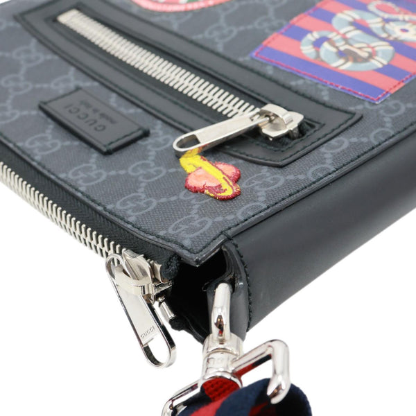 GUCCI Night Courrier GG Supreme Messenger Crossbody Bag Black