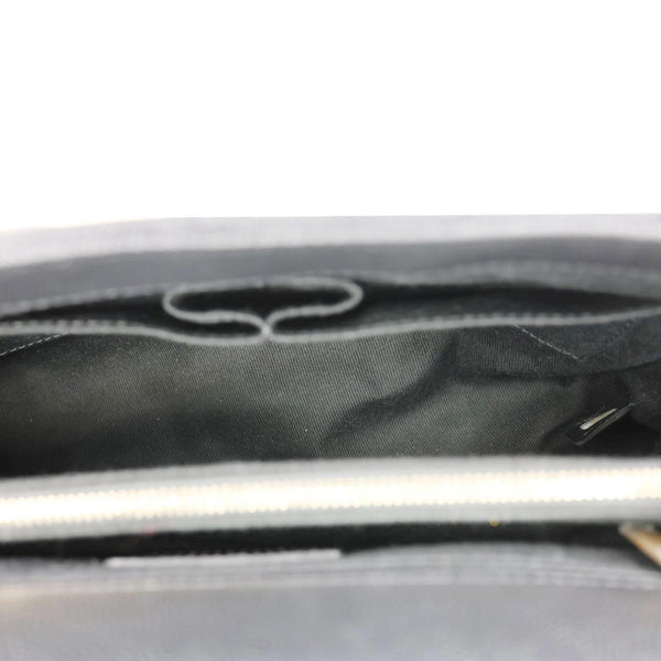 CHANEL Coco Large Quilted Caviar Lizard Handle Shoulder Bag Black