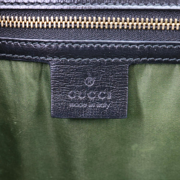 GUCCI Torchon GG Ring Medium Leather Shoulder Bag Black 589471