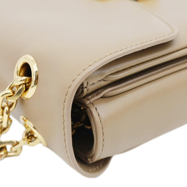 CELINE C Small Calfskin Leather Shoulder Bag Beige