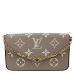 LOUIS VUITTON Felicie Pochette Giant Monogram Empreinte Crossbody Bag Bicolor