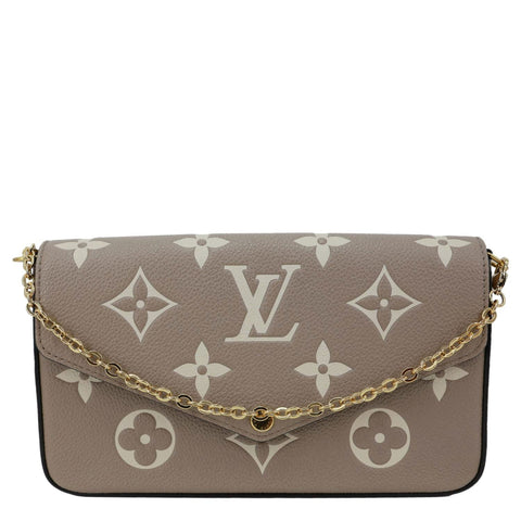 LOUIS VUITTON Felicie Pochette Giant Monogram Empreinte Crossbody Bag Bicolor