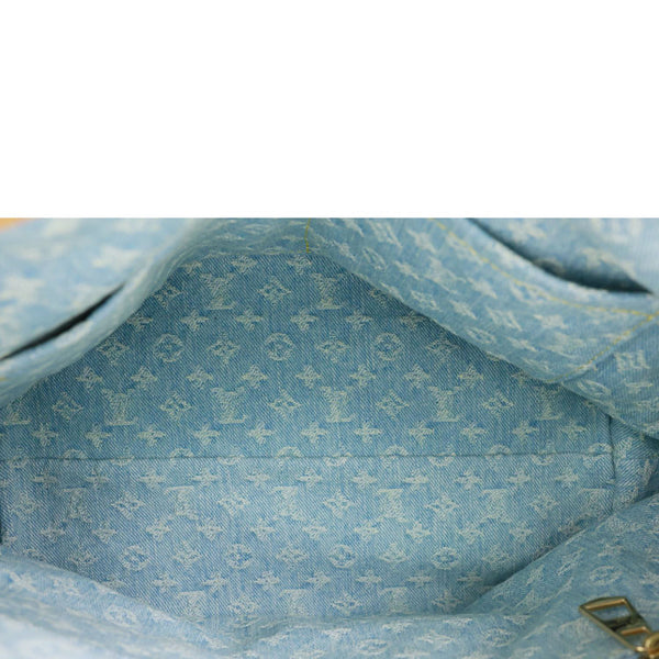 LOUIS VUITTON CarryAll PM Monogram Denim Shoulder Bag Sky Blue