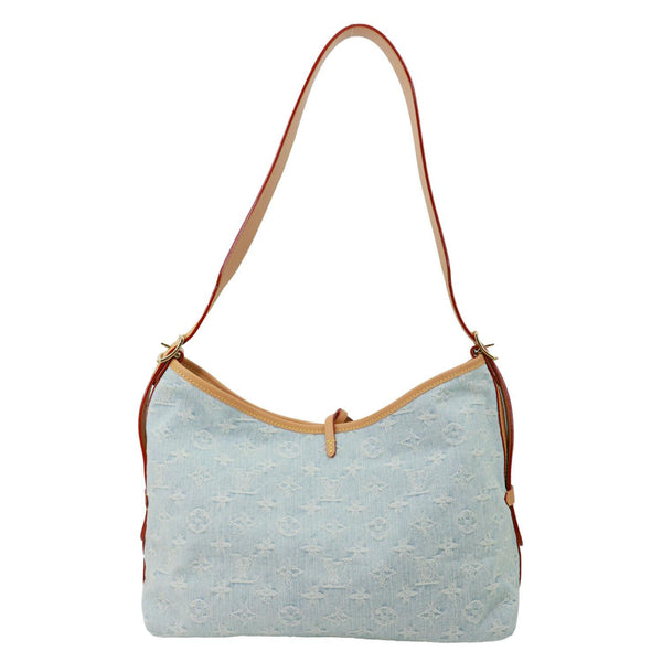 LOUIS VUITTON CarryAll PM Monogram Denim Shoulder Bag Sky Blue