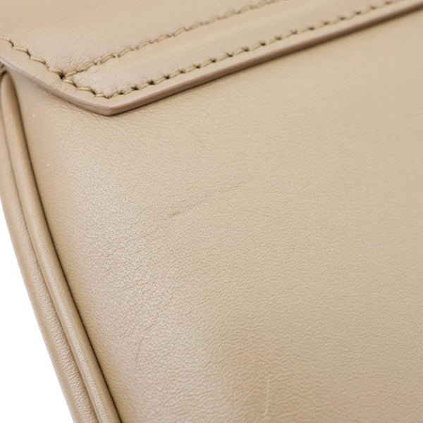 CELINE C Small Calfskin Leather Shoulder Bag Beige