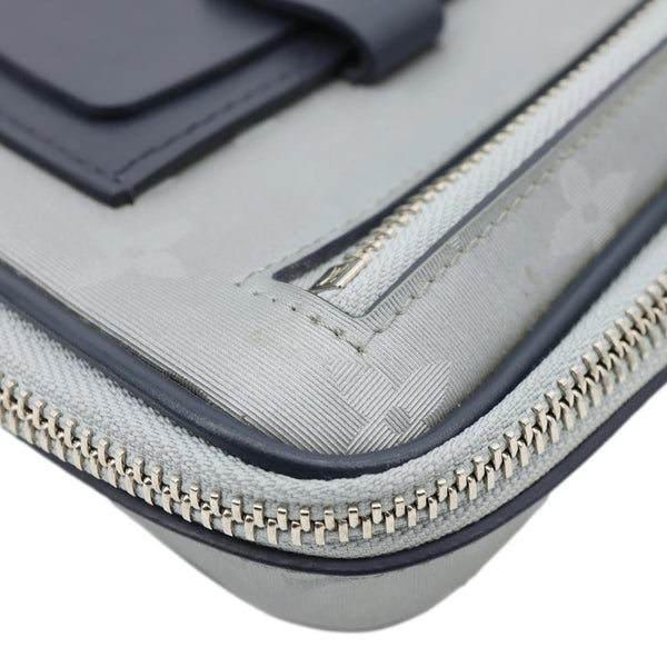 LOUIS VUITTON Satellite Alpha Monogram Canvas Clutch Bag Silver