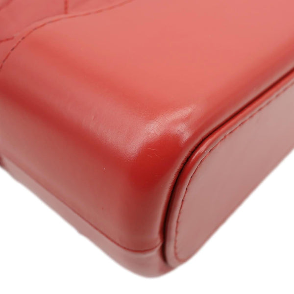 CHANEL Gabrielle Aged Calfskin Quilted Leather Crossbody Bag Red