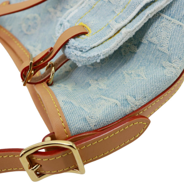 LOUIS VUITTON CarryAll PM Monogram Denim Shoulder Bag Sky Blue