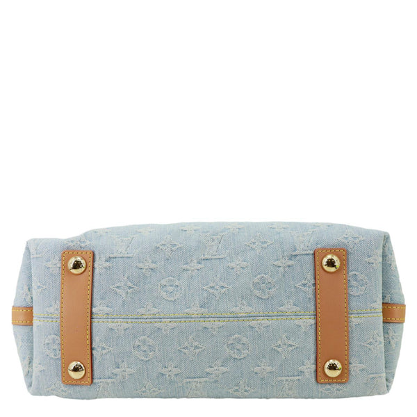 LOUIS VUITTON CarryAll PM Monogram Denim Shoulder Bag Sky Blue