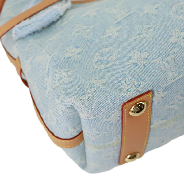 LOUIS VUITTON CarryAll PM Monogram Denim Shoulder Bag Sky Blue