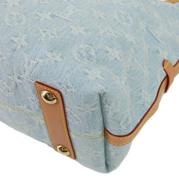 LOUIS VUITTON CarryAll PM Monogram Denim Shoulder Bag Sky Blue