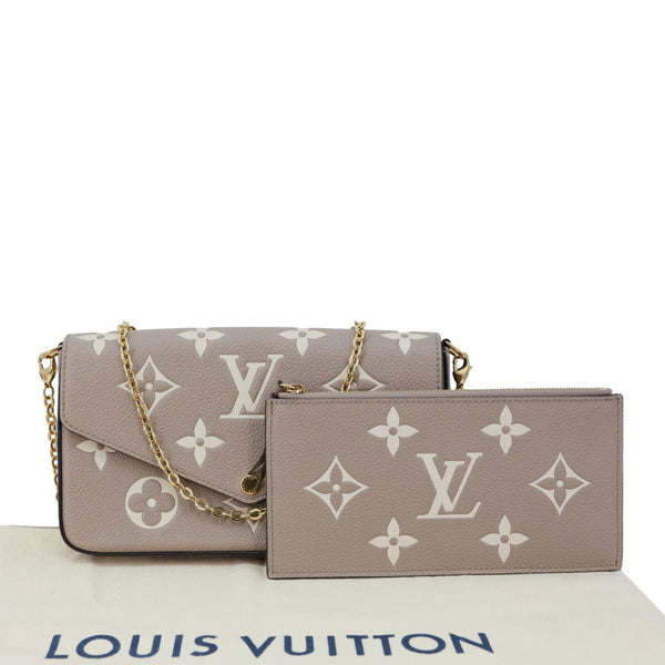 LOUIS VUITTON Felicie Pochette Giant Monogram Empreinte Crossbody Bag Bicolor