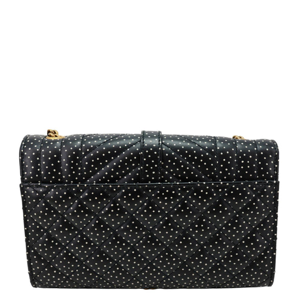 YVES SAINT LAURENT Envelope Polka Dot Chevron Leather Crossbody Bag Black