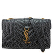YVES SAINT LAURENT Envelope Polka Dot Chevron Leather Crossbody Bag Black