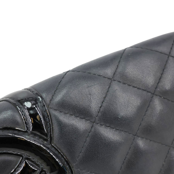 CHANEL CC Cambon Quilted Calfskin Leather Wallet Black