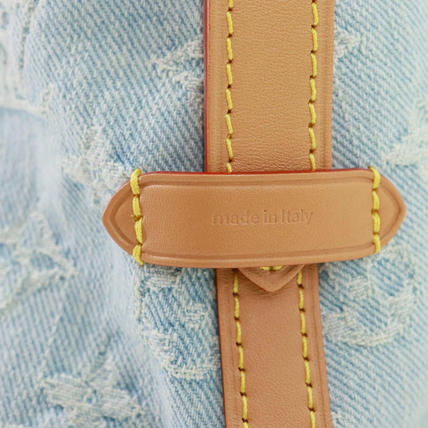 LOUIS VUITTON CarryAll PM Monogram Denim Shoulder Bag Sky Blue