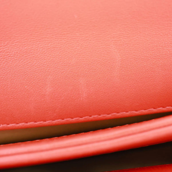 CHANEL Trendy Spirit CC Small Quilted Lambskin Leather Top Handle Shoulder Bag Red
