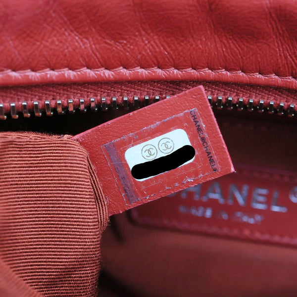 CHANEL Gabrielle Aged Calfskin Quilted Leather Crossbody Bag Red