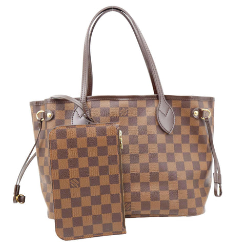 LOUIS VUITTON Neverfull PM Damier Ebene  Shoulder Bag Brown