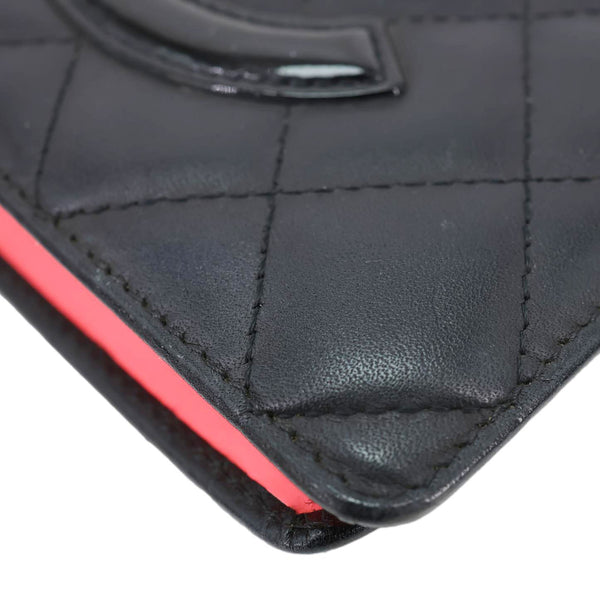 CHANEL CC Cambon Quilted Calfskin Leather Wallet Black