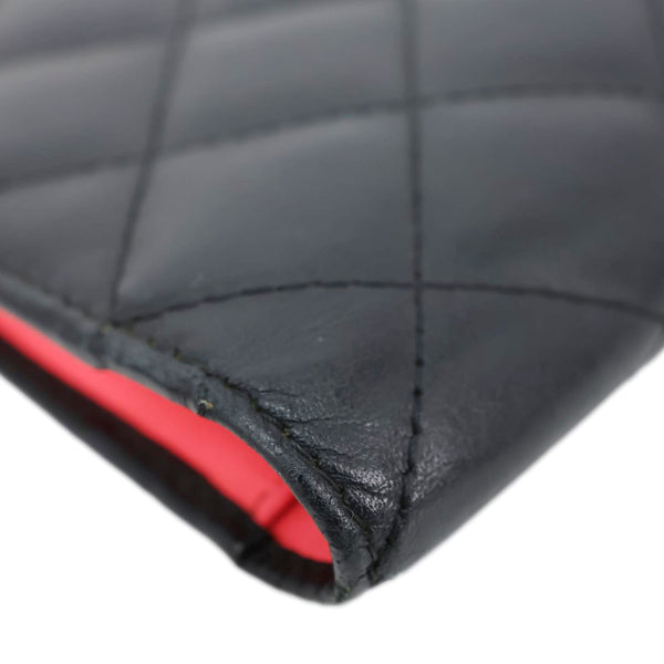CHANEL CC Cambon Quilted Calfskin Leather Wallet Black