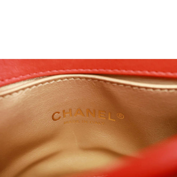 CHANEL Trendy Spirit CC Small Quilted Lambskin Leather Top Handle Shoulder Bag Red