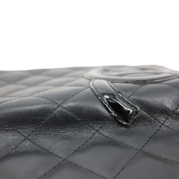 CHANEL CC Cambon Quilted Calfskin Leather Wallet Black