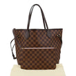 LOUIS VUITTON Neverfull MM Damier Ebene Tote Bag Brown