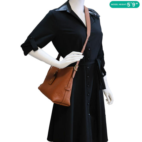 LOUIS VUITTON Carryall PM Empreinte Leather Shoulder Bag Brown