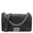 CHANEL Boy Flap Medium Chevron Quilted Calfskin Shoulder Bag Black