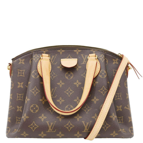 LOUIS VUITTON Rivoli PM Monogram Canvas Satchel Bag Brown