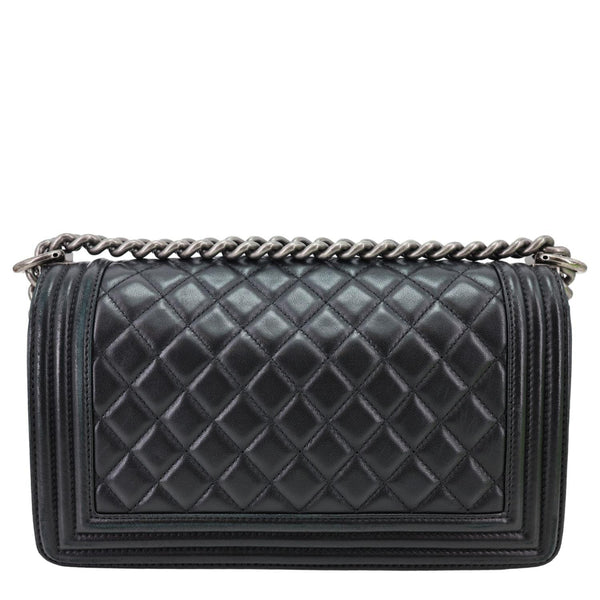 CHANEL Boy Flap Medium Chevron Quilted Calfskin Shoulder Bag Black