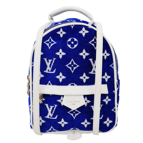 LOUIS VUITTON Palm Spring Mini Velvet Backpack Blue
