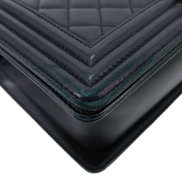 CHANEL Boy Flap Medium Chevron Quilted Calfskin Shoulder Bag Black