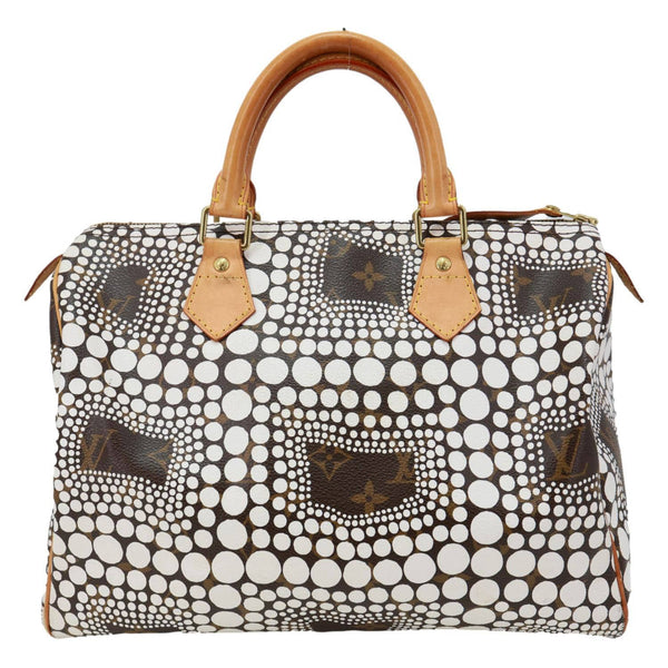 LOUIS VUITTON x Yayoi Kusama Speedy 30 Monogram Town Satchel Bag White
