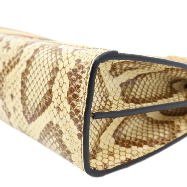 GUCCI Ophidia Small Raffia Elaphe Chain Shoulder Bag Beige 503877