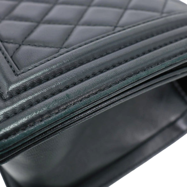CHANEL Boy Flap Medium Chevron Quilted Calfskin Shoulder Bag Black