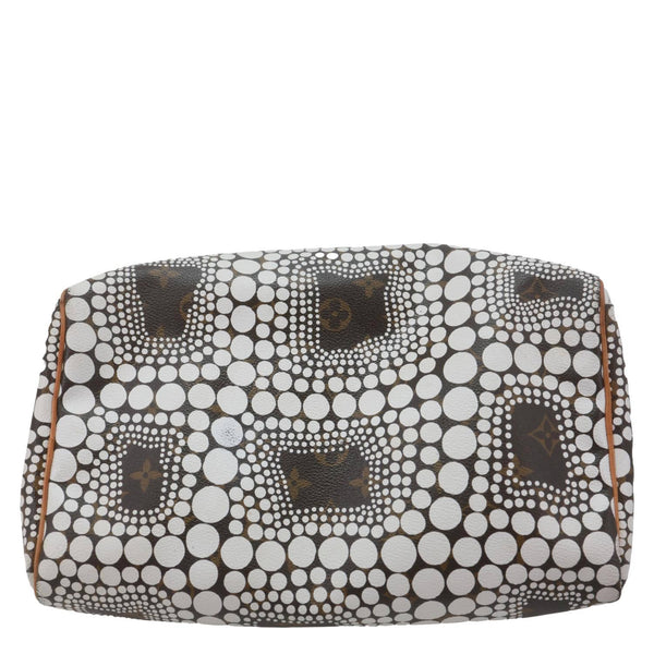 LOUIS VUITTON x Yayoi Kusama Speedy 30 Monogram Town Satchel Bag White
