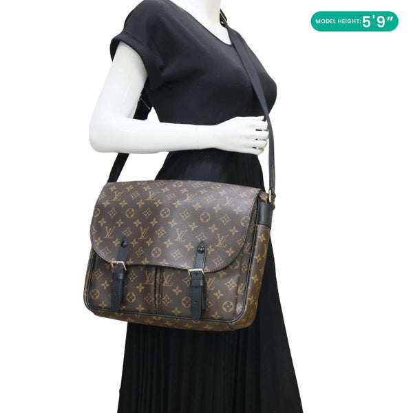 LOUIS VUITTON Christopher Monogram Macassar Messenger Bag Black