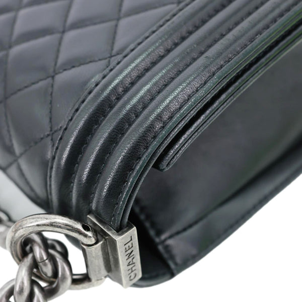 CHANEL Boy Flap Medium Chevron Quilted Calfskin Shoulder Bag Black